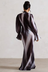 Black Print Longline Chiffon Cover-Up
